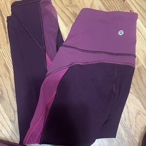 Lululemon Purple and Pink Leggings 0
